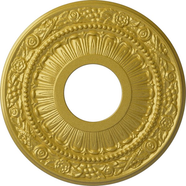 Ekena Millwork Nadia Ceiling Medallion (Fits Canopies up to 4 7/8"), 12 1/8"OD x 3 5/8"ID x 7/8"P, Rich Gold CM12NARGS - main